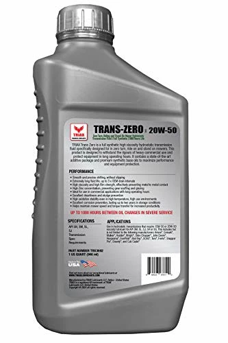 Deals ๐งจ RIAX Trans Zero 20W-50 Full Synthetic Hydro-Static Transmission Oil For Zero-Turn Mowers (1 Quart) ๐ 4 Deals ๐งจ RIAX Trans Zero 20W-50 Full Synthetic Hydro-Static Transmission Oil For Zero-Turn Mowers (1 Quart) ๐ - Image 2