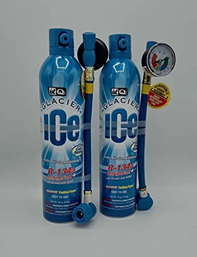 Best Sale 👏 Interdynamics Glacier Ice R-134 Auto Air Condition Refridgerant With Oil And Leak Sealer Plus Guage (2 Cans) 🔥 3 Best Sale 👏 Interdynamics Glacier Ice R-134 Auto Air Condition Refridgerant With Oil And Leak Sealer Plus Guage (2 Cans) 🔥