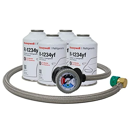 Coupon 🔔 ZeroR® Top Off Kit #4 - Genuine 8oz HFO-R1234YF Refrigerant (4 Cans) & 36" Premium Steel Braided Hose HD Can Tap With Gauge 👏 3 Coupon 🔔 ZeroR® Top Off Kit #4 - Genuine 8oz HFO-R1234YF Refrigerant (4 Cans) & 36" Premium Steel Braided Hose HD Can Tap With Gauge 👏