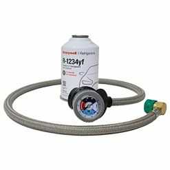 ZeroR-shop 7 New 😀 ZeroR® Top Off Kit #1 - Genuine 8oz HFO-R1234YF Refrigerant (1 Can) & Premium HD 36" Tap With Gauge 🎉