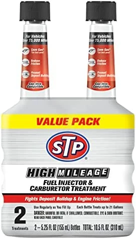 Coupon 💯 High Mileage Fuel Injector Cleaner And Carburetor Cleaner Treatment, Bottled Lubricant For Upper Cylinder, 5.25 Oz, 2 Count, STP ⭐ 3 Coupon 💯 High Mileage Fuel Injector Cleaner And Carburetor Cleaner Treatment, Bottled Lubricant For Upper Cylinder, 5.25 Oz, 2 Count, STP ⭐