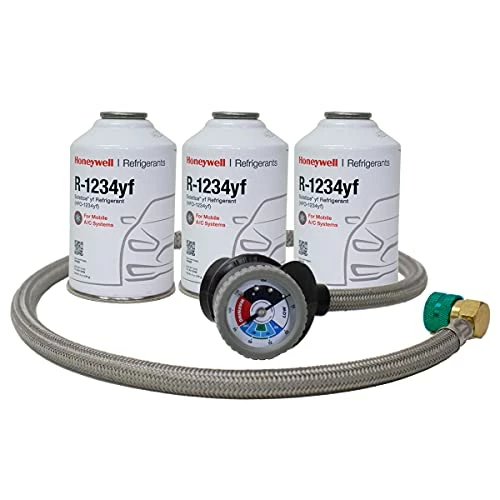 Cheapest ❤️ ZeroR® R1234YF Refrigerant Top Off Kit #3 - Genuine HFO-1234YF 8oz Cans & 36" HD Hose, Tap &Gauge 🧨 3 Cheapest ❤️ ZeroR® R1234YF Refrigerant Top Off Kit #3 - Genuine HFO-1234YF 8oz Cans & 36" HD Hose, Tap &Gauge 🧨