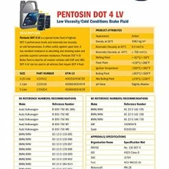 New ๐ Pentosin 1224116 DOT 4 LV Low Viscosity Brake Fluid For Cold Climate Conditions; 1 Liter ๐ 10 New ๐ Pentosin 1224116 DOT 4 LV Low Viscosity Brake Fluid For Cold Climate Conditions; 1 Liter ๐ -ZeroR-shop 51EJjPDjnqS