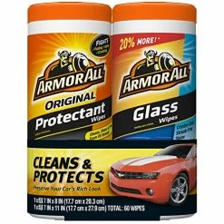 Best Pirce 🎁 Protectant Wipes And Glass Wipes By Armor All, Car Cleaning Wipes And Car Glass Wipes, 30 Count Each, 2 Pack 🔥